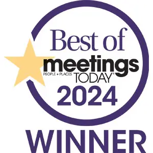 Best of Meetings Today 2024 Winner with a gold star.